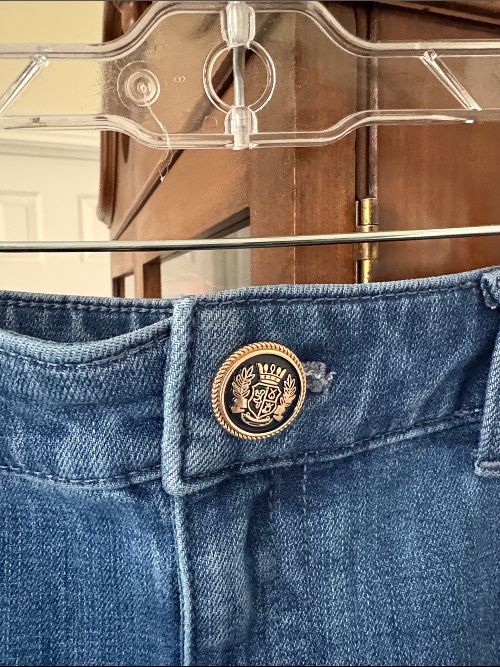 *Talbots Classic Jean Trouser Wide Leg Jean Medium Blue Pockets Status Buttons - Picture 8 of 16